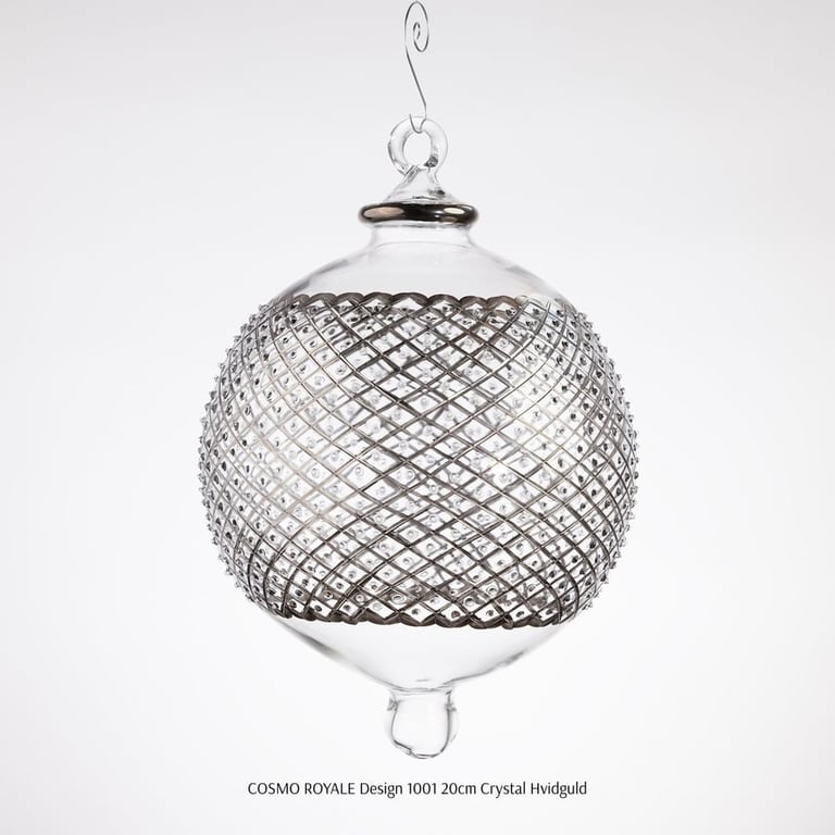 Julekugle 1001 – Crystal med hvidguld – 20 cm