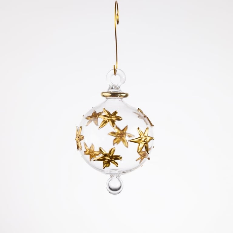 Julekugle 1017 – Crystal med guld – 5 cm