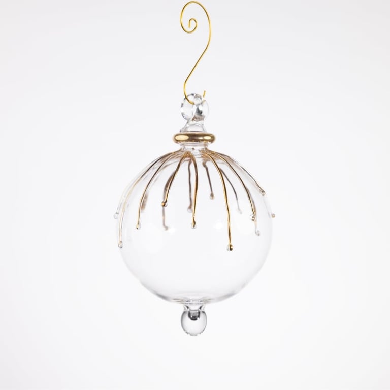 Julekugle 1018 – Crystal med guld – 8 cm