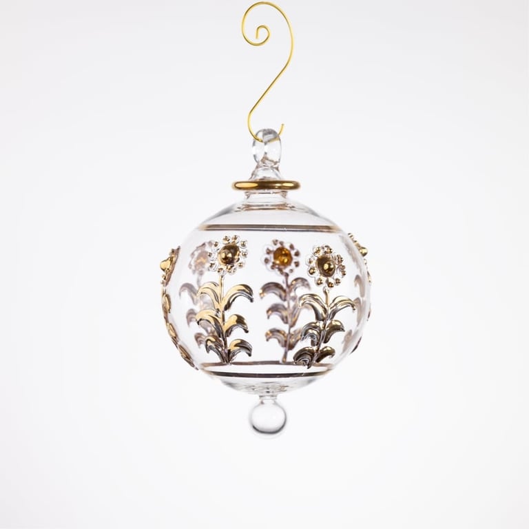 Julekugle 1025 – Crystal med guld – 8 cm