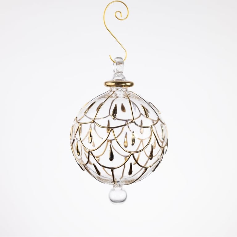 Julekugle 1026 – Crystal med guld – 8 cm