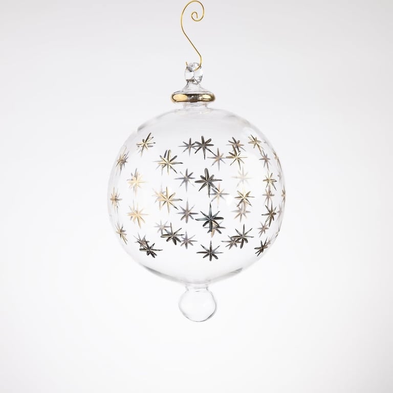 Julekugle 1002 – Crystal med guld – 15 cm