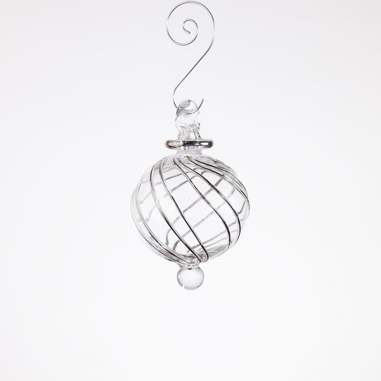 Julekugle 1004 – Crystal med hvidguld – 5 cm