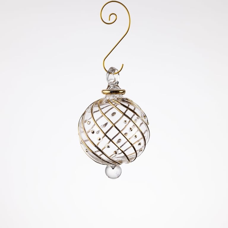 Julekugle 1005 – Crystal med guld – 5 cm