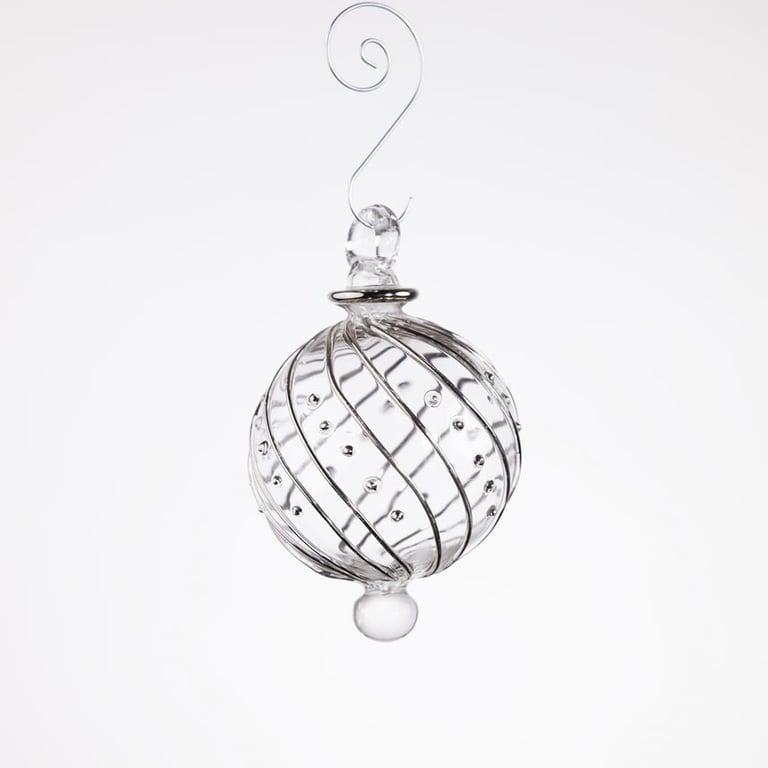 Julekugle 1005 – Crystal med hvidguld – 5 cm