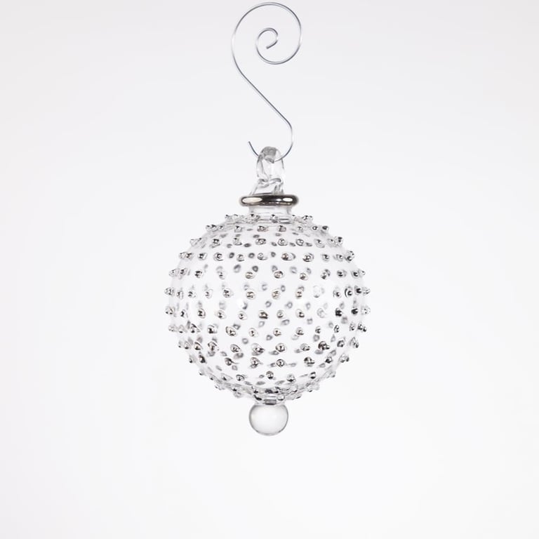 Julekugle 1006 – Crystal med hvidguld – 8 cm