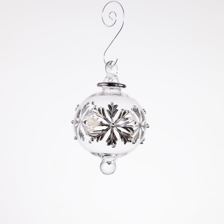 Julekugle 1007 – Crystal med hvidguld – 5 cm