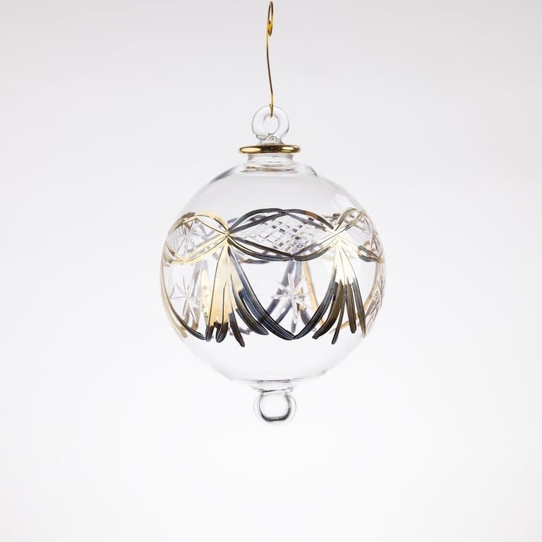 Julekugle 1009 – Crystal med guld – 10 cm