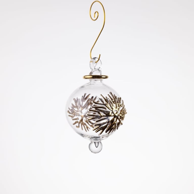 Julekugle 1014 – Crystal med guld – 5 cm