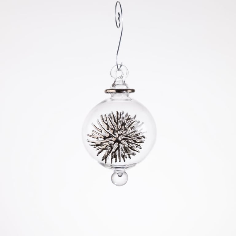Julekugle 1014 – Crystal med hvidguld – 5 cm
