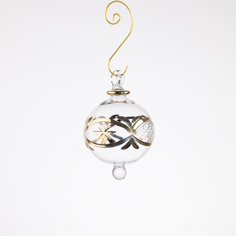 Julekugle 1015 – Crystal med guld – 5 cm