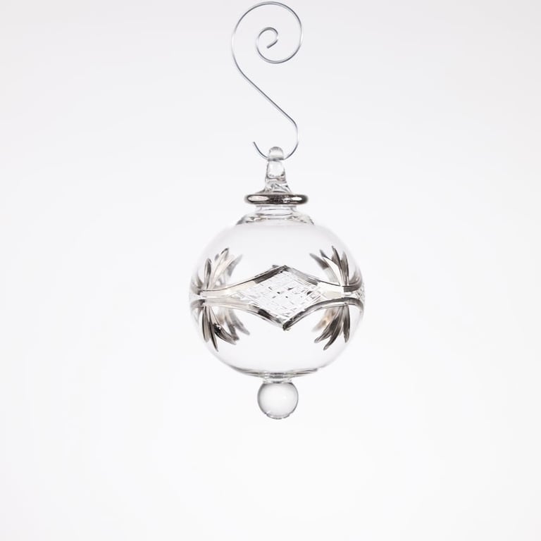 Julekugle 1015 – Crystal med hvidguld – 5 cm
