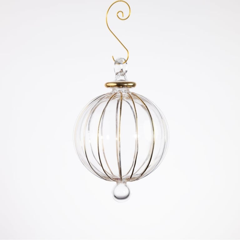 Julekugle 1019 – Crystal med guld – 8 cm