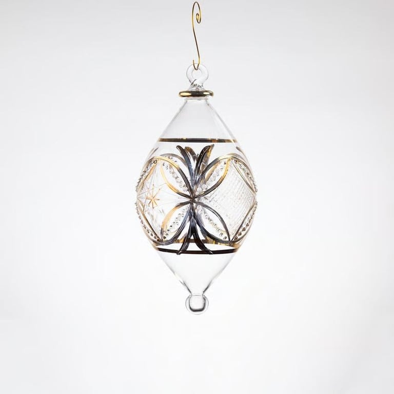 Julekugle 1028 – Crystal med guld – 10 cm