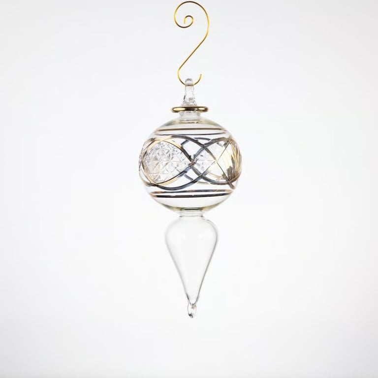 Julekugle 1029 – Crystal med guld – 10 cm