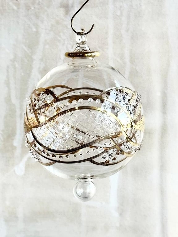 Julekugle 1012 – Crystal med guld – 5 cm