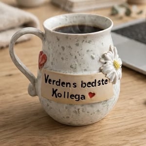 Keramik krus med tekst - Verdens bedste kollega – produktbillede