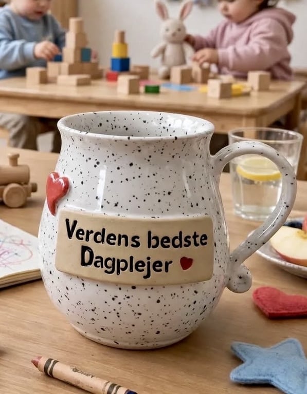 Keramik krus med tekst - Verdens bedste dagplejer