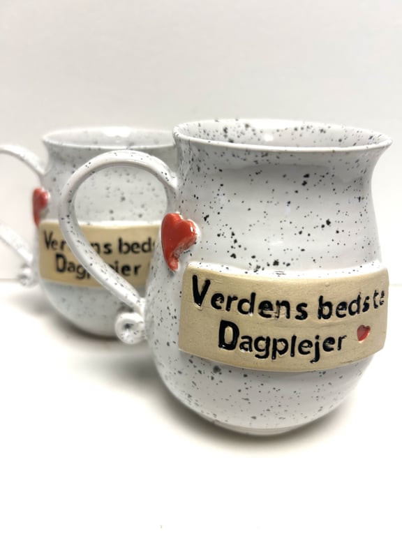 Keramik krus med tekst - Verdens bedste dagplejer billede 2