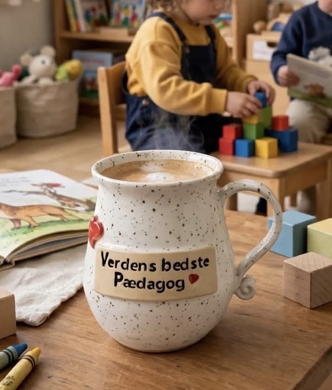 Keramik krus med tekst - Verdens bedste pædagog.