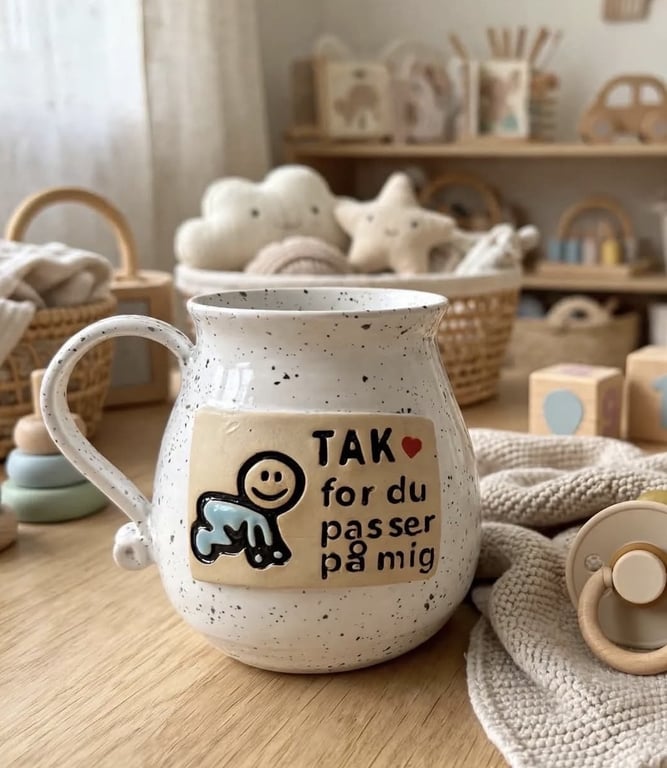 Keramik krus med tekst - TAK for du passer på mig.