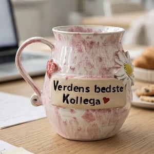 Keramik krus med tekst - Verdens bedste kollega – produktbillede