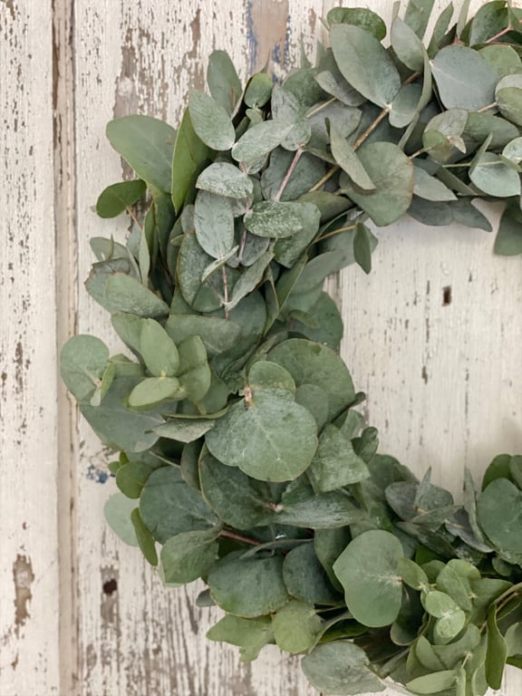 Håndbundet eucalyptus krans. billede 4