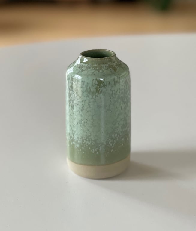 Vase, kobbergrøn - 10 cm