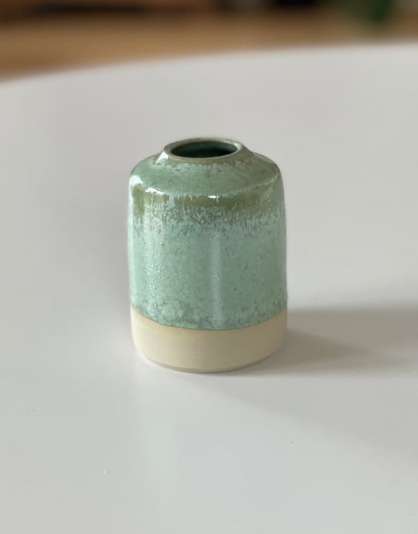Vase, kobbergrøn - 8 cm