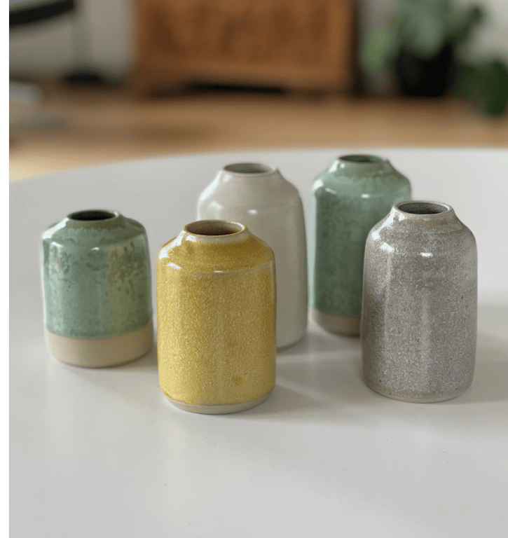 Vase, kobbergrøn - 8 cm billede 2