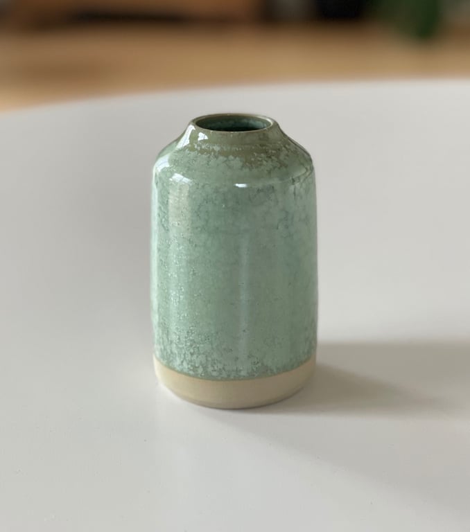 Vase, kobbergrøn - 10 cm