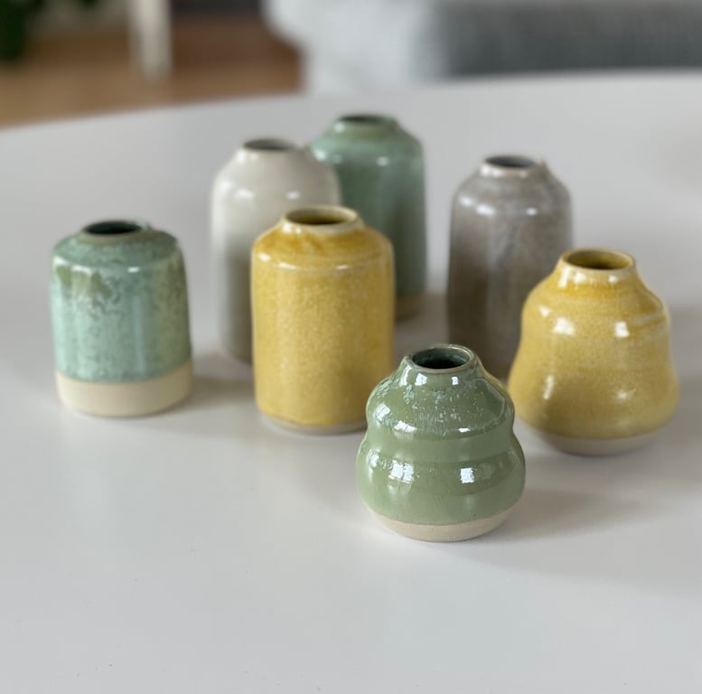 Vase, hørgul - 9 cm billede 3