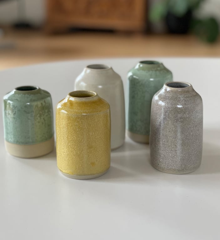 Vase, skifergrå - 10 cm høj billede 2