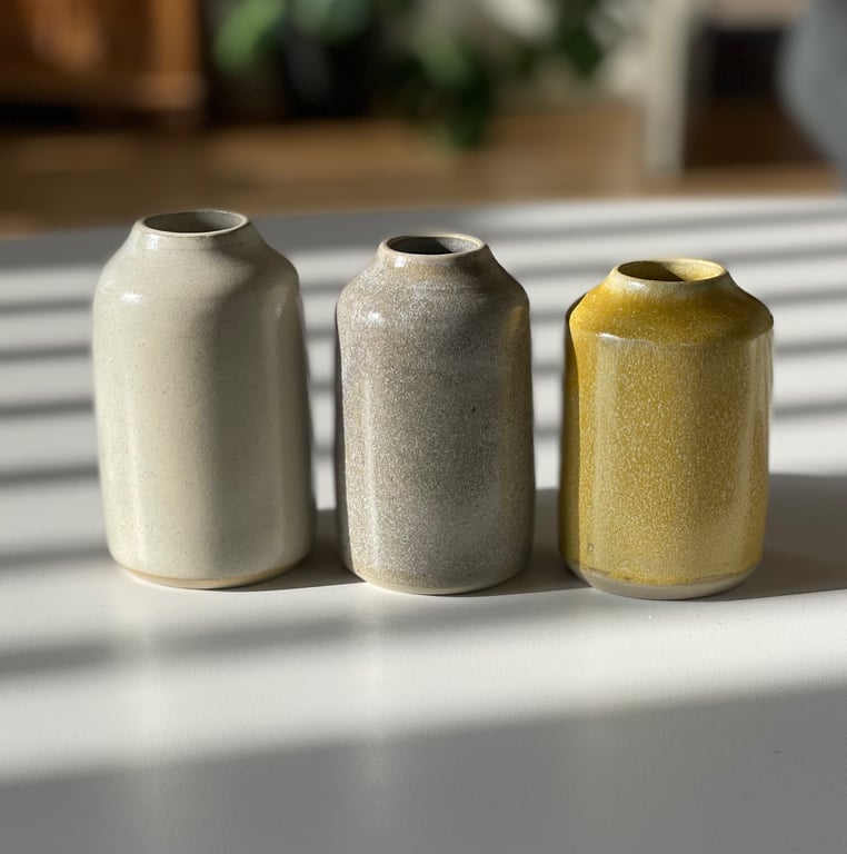 Vase, skifergrå - 10 cm høj billede 3