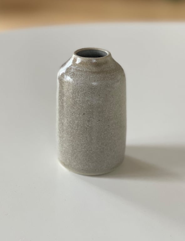 Vase, skifergrå - 10 cm høj