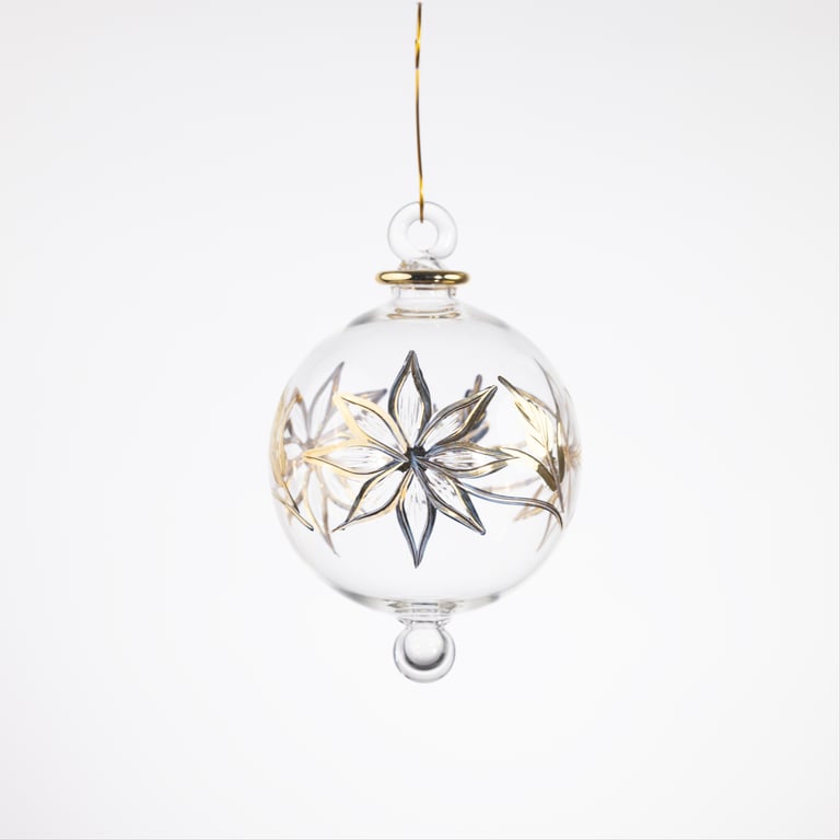 Julekugle 1008 – Crystal med guld – 8 cm