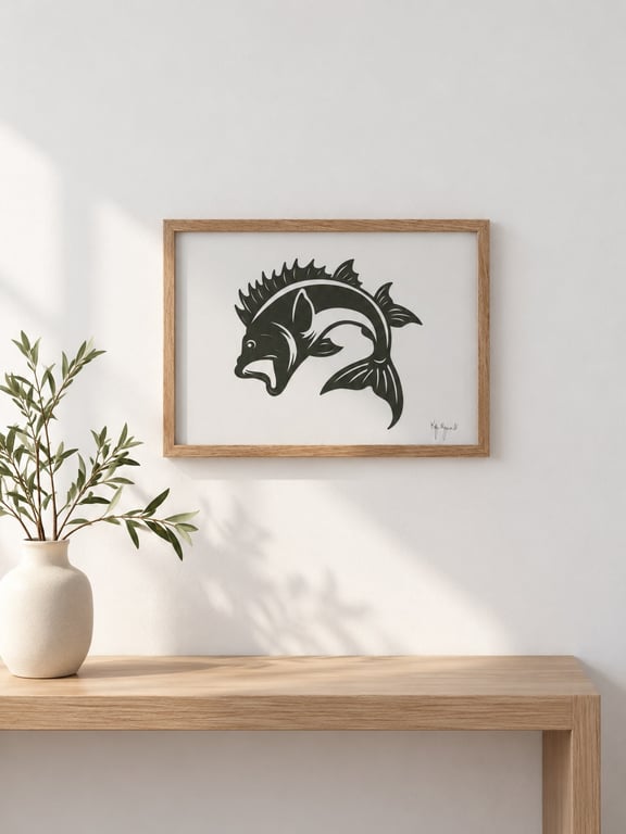 A4, papercut, skovgrøn, indrammet 