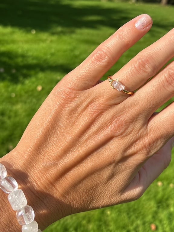Beyou ring- Herkimer diamant nr 2 billede 2