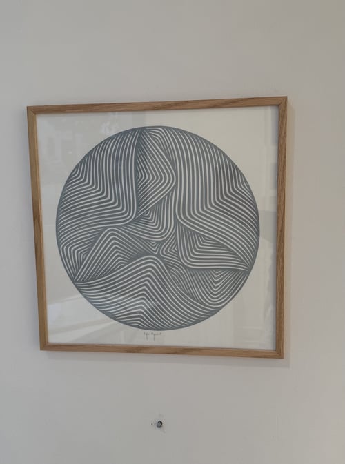 40x40cm, papercut, dueblå, indrammet  (2)
