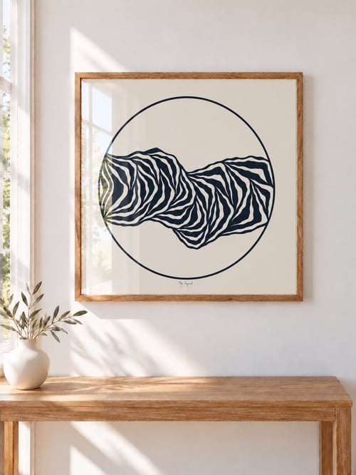 50x50cm, papercut, midnatsblå, indrammet  (2)