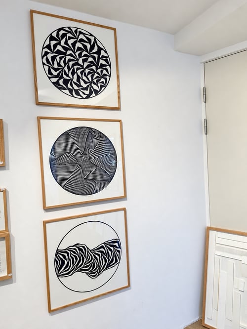 50x50cm, papercut, midnatsblå, indrammet  (3)