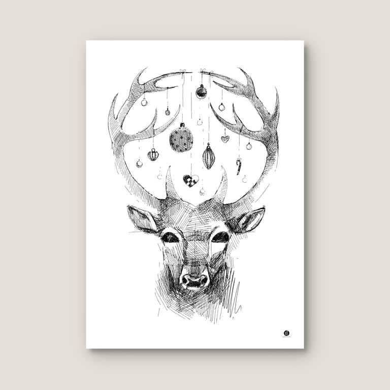 Julehjort - plakat billede 2