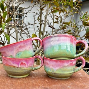 Aurora pink/green– Stor tekop – produktbillede