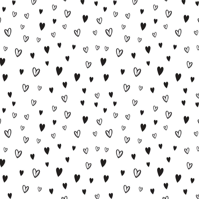 Overføringsbillede (underglaze transfer) – Heart, sort, stort ark