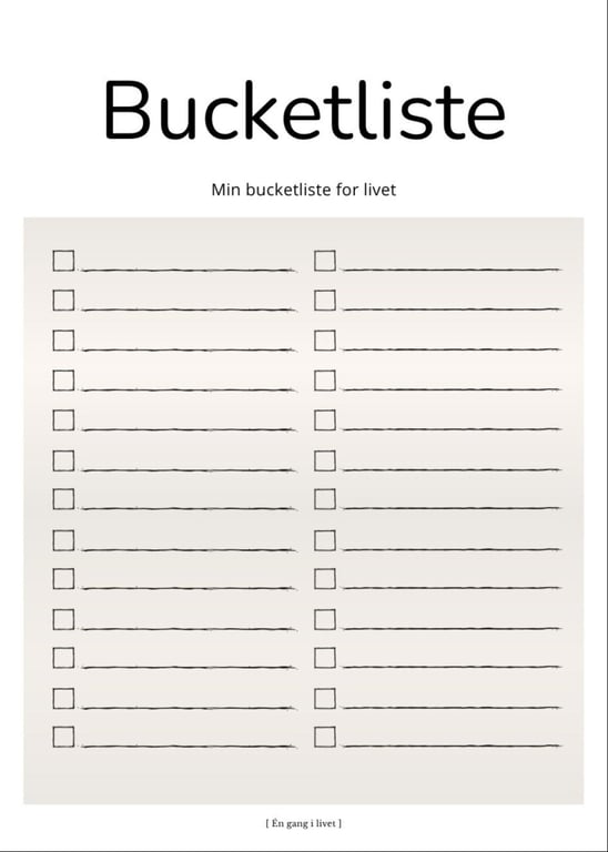 Bucketliste – Basic
