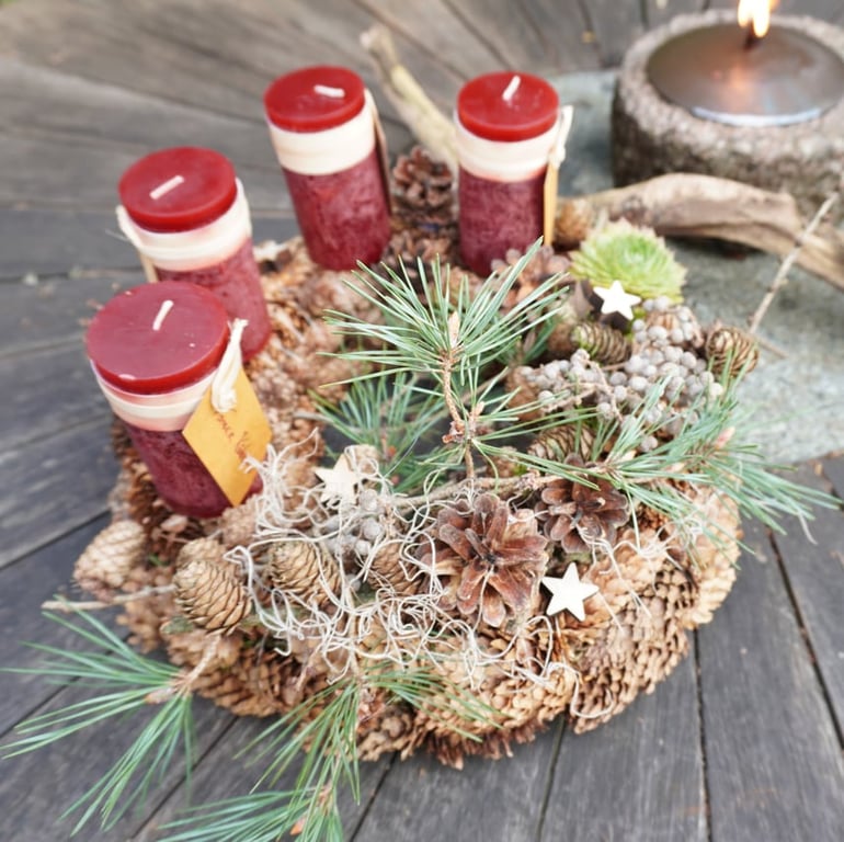 Adventskrans - evighedskrans - inkl. lys 