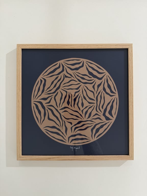 30x30cm, papercut, indrammet 