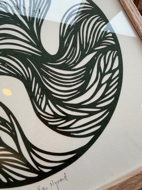 30x30cm, papercut, skovgrøn, indrammet  (2)