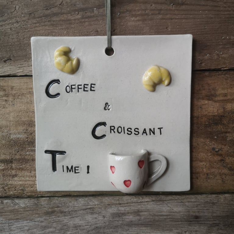 "Coffee &amp; Croissant Time" Citat 