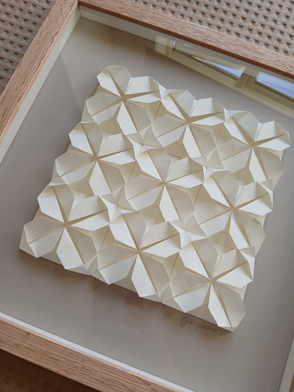 30x30cm foldet papirværk, indrammet  billede 2